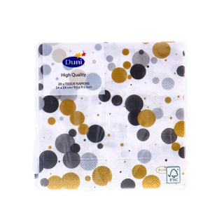 Servetten feestelijke bubbels zwart 24x24 cm