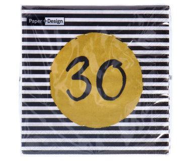 Servetten 30e verjaardag 33x33 cm