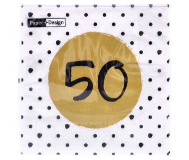 Servetten 50e verjaardag 33x33 cm