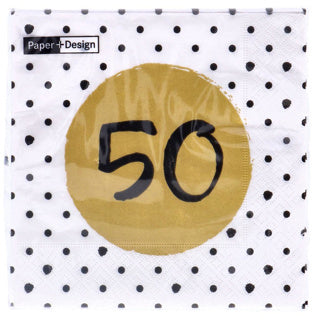 Servetten 50e verjaardag 33x33 cm