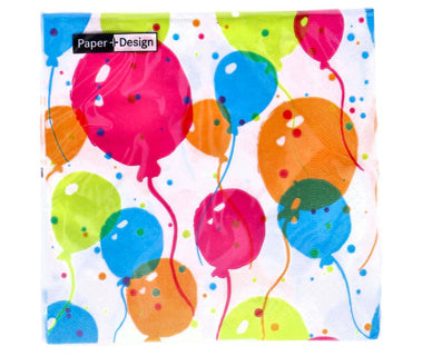Servetten splash ballonnen 33x33 cm