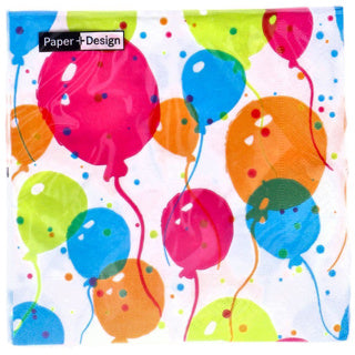Servetten splash ballonnen 33x33 cm