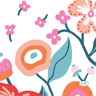 Duni servetten vibrant bloom 3-laags tissue 24x24cm