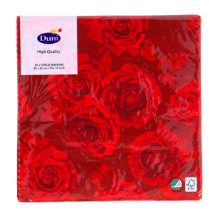 Duni servetten rijke rozen 33x33 cm