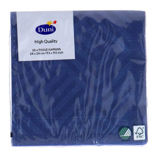 Duni servetten mozaïek donkerblauw 24x24 cm