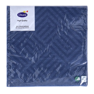 Duni servetten mozaïek donkerblauw 33x33 cm