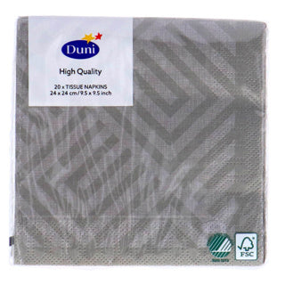 Duni servetten mozaïek granietgrijs 24x24 cm