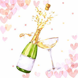 Duni servetten hartjes bubbels 33x33 cm