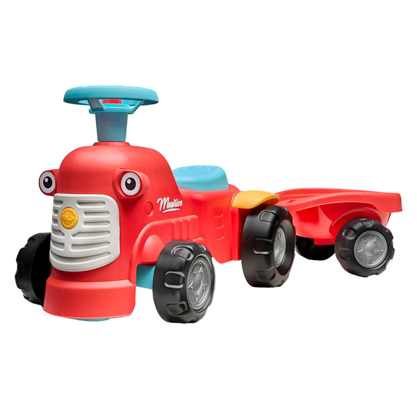 Falk looptractor maurice met trailer rood