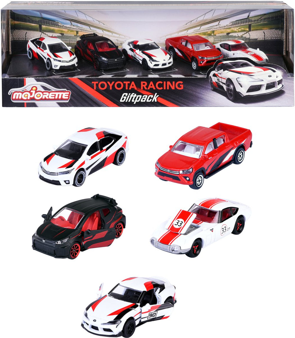 Majorette Toyota Die-Cast Race Auto's geschenkverpakking, 5st.