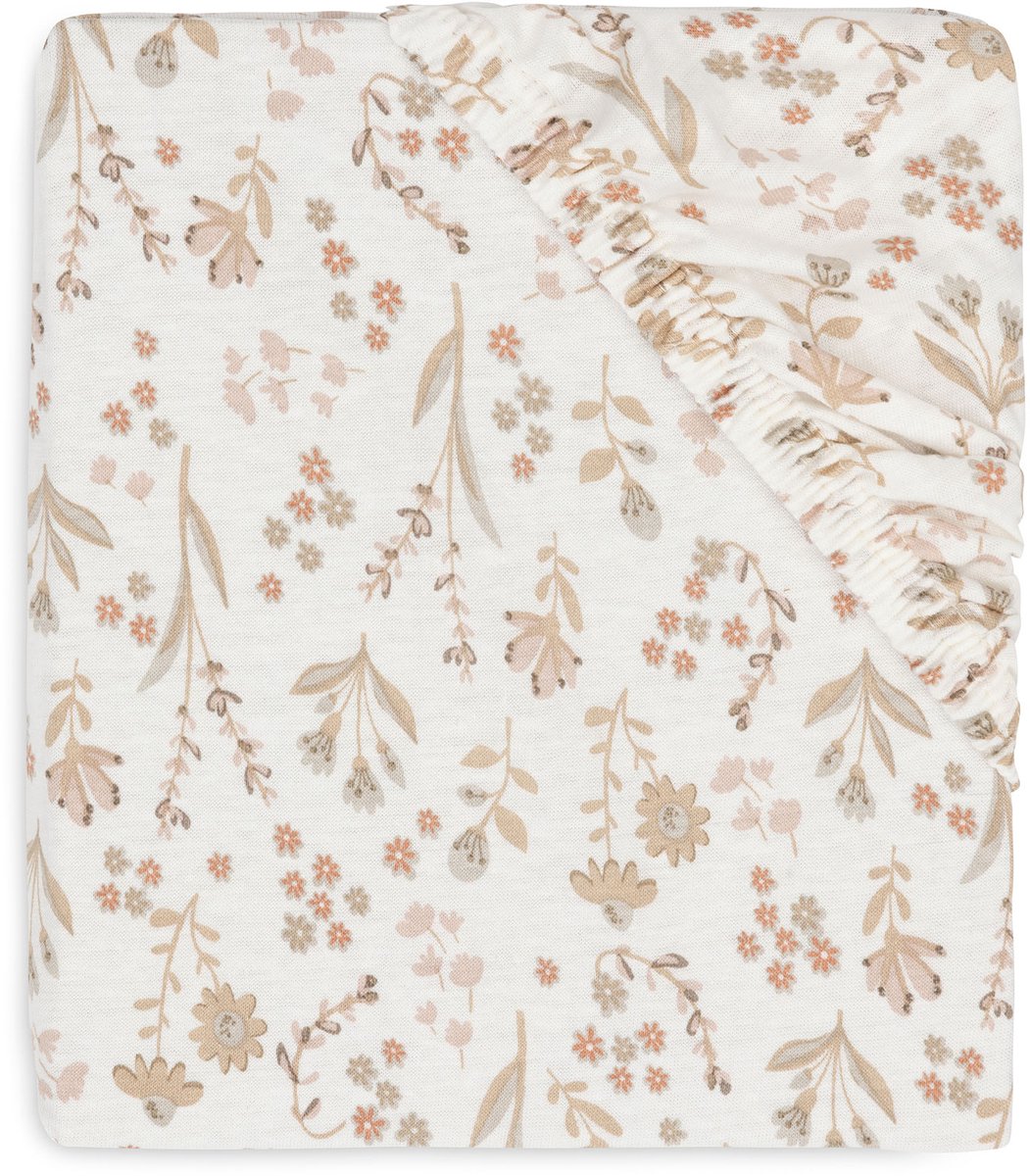 Jollein baby - hoeslaken jersey 70 75x140 150cm - ledikant babybed - zacht katoen - bloomy