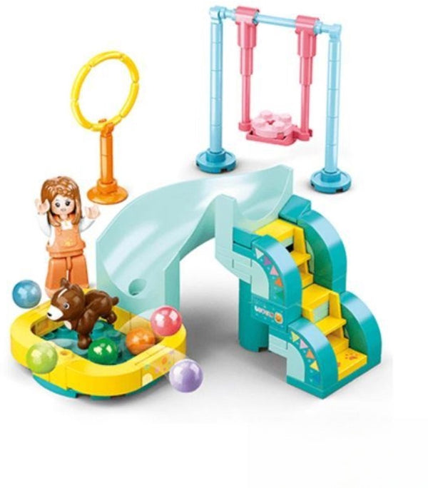 Sluban girls dream honden speeltuin bouwspeelgoed kinderen vanaf 6 jaar – constructiespeelgoed modelbouw dieren speelset – bouwdoos met 90 bouwstenen en 1 minifiguur – m38-b0970e