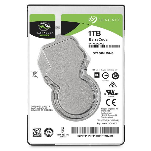 Seagate st1000lm048 barracuda hdd, 1tb, 2.5 , sata3 6gbps, 5400 rpm, 128mb, 1.7w