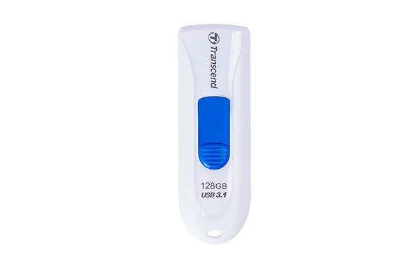 Transcend ts128gjf790w jetflash 790 flashdrive, 128 GB, USB 3.0, doploze schuif, 90 45 MB s, wit