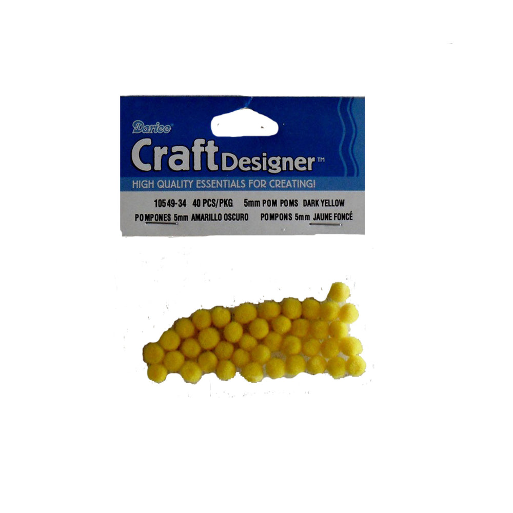 Darice • pompons 5mm 40pcs geel