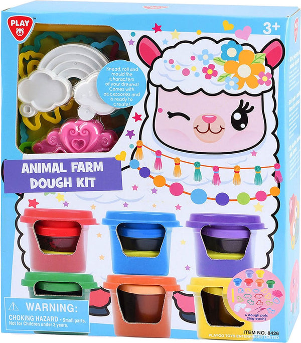 Playgo boerderijdieren kleiset - 6 kleipotjes