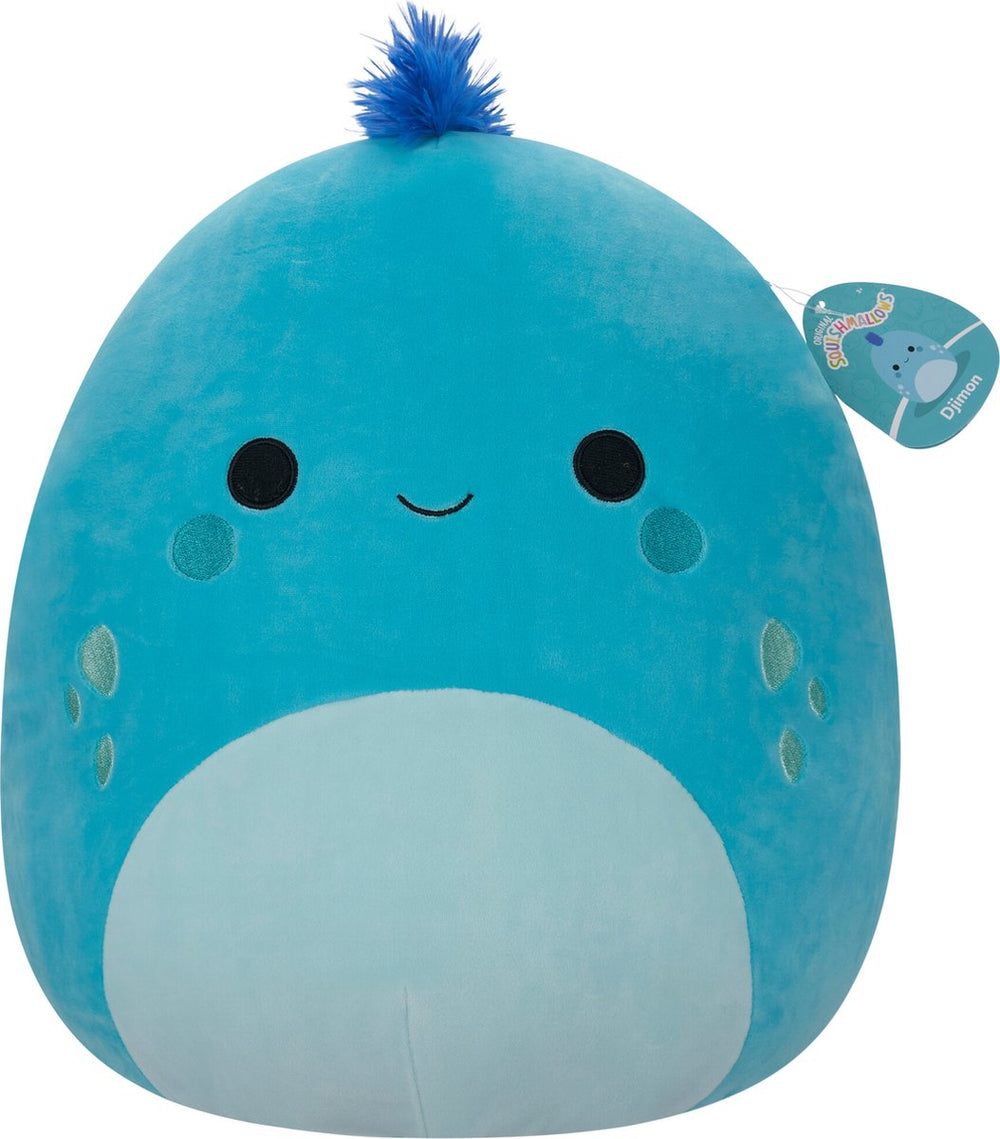 Squishmallows djimon - cyan blue iguana w blue hair 40cm plush