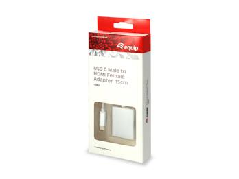 Equip 133452 USB type C mannelijk naar HDMI vrouwelijk adapter, 15 cm