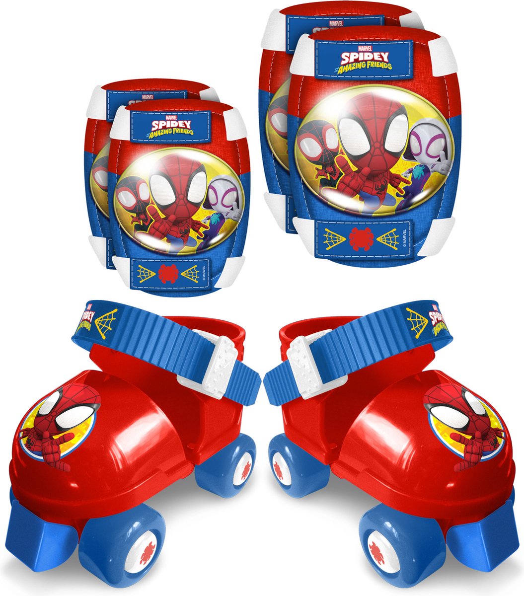Stempel - Spidey rolschaatsen verstelbaar rood blauw maat 23-27