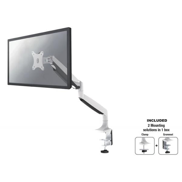 Neomounts nm-d750wit tv monitor draaibaar bureau gasveerbevestiging, 10-32, 9 kg, hoogte