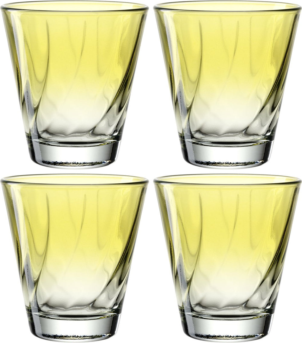 Leonardo twist drinkglas 215ml geel - set 4