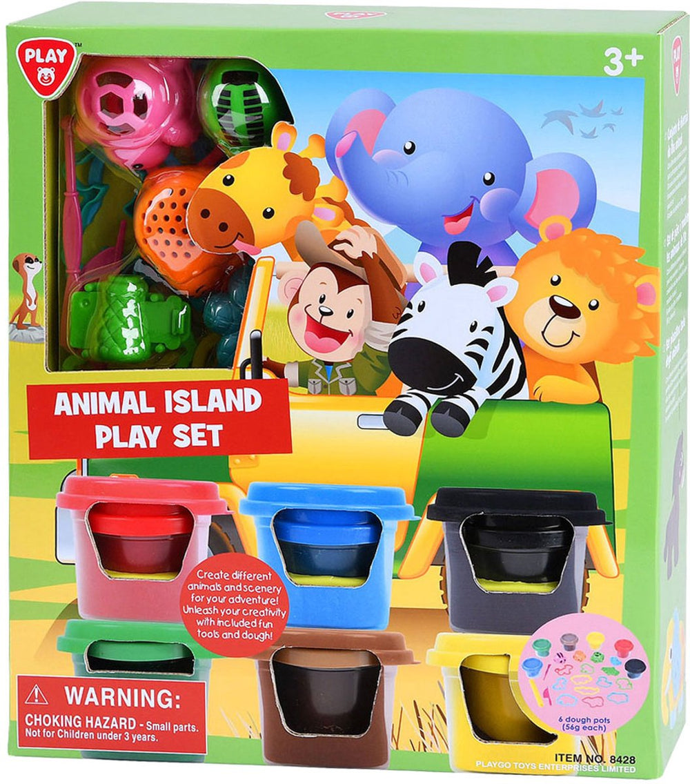 Speel dieren eiland kleiset. 6 kleipotjes