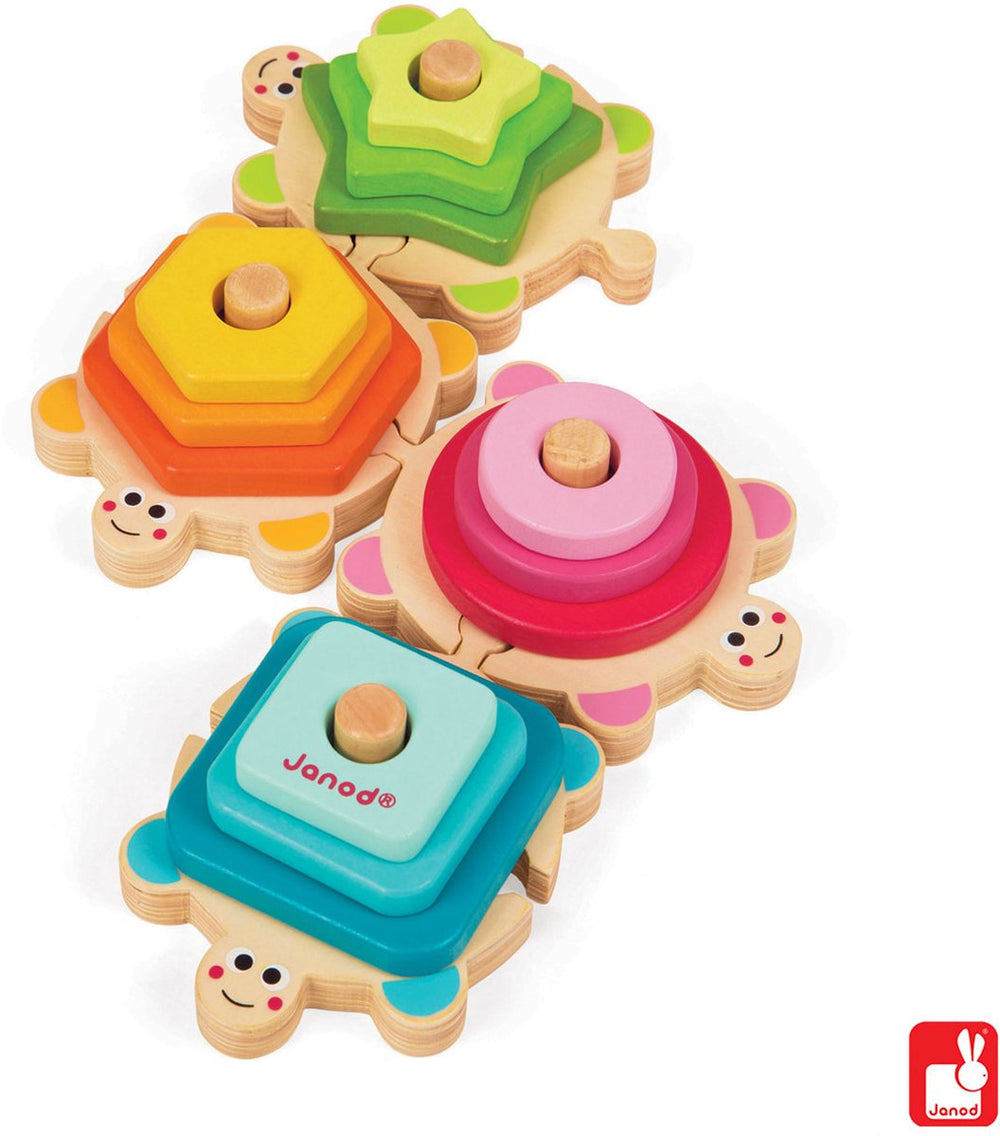 Janod - puzzel - stapel schildpadjes