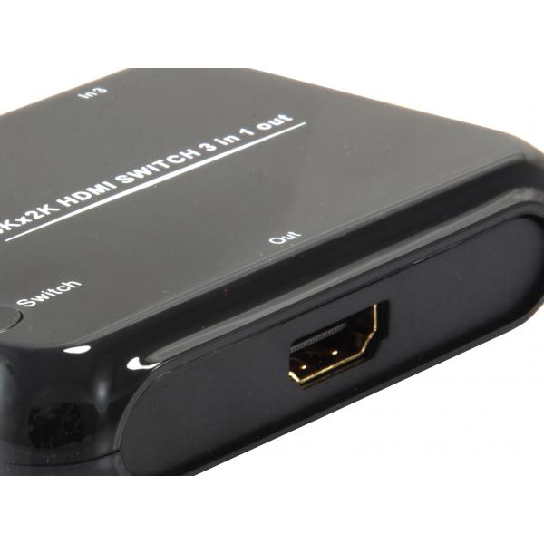 Equip 332721 hdmi switch, 3x, hdmi1.4, dolby true-hd, 7.1ch, black