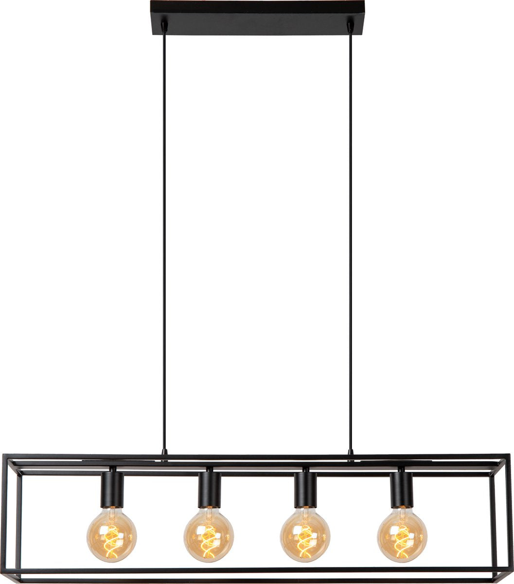Lucide capri - hanglamp - 4xe27 - zwart