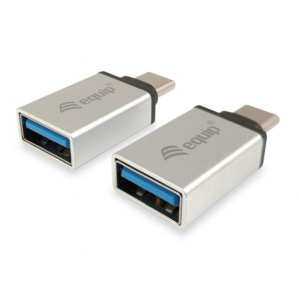 Equip 133473 USB-adapter, USB type C -> USB type A, mannelijk vrouwelijk, zilver