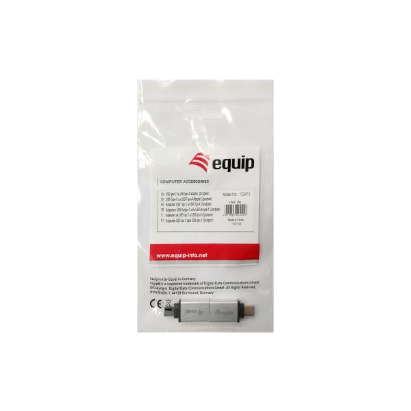 Equip 133473 USB-adapter, USB type C -> USB type A, mannelijk vrouwelijk, zilver
