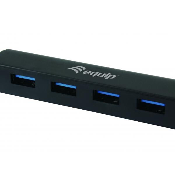 Equip 128953, 4-port usb hub, usb 3.2 gen 1 type-a, 5000 mbit s, black