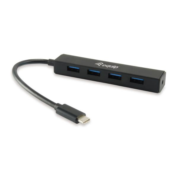Equip 128954 4-poorts USB-hub, USB 3.2 gen 1 type-c -> USB 3.2 gen 1 type-a, 5000 Mbit s, zwart