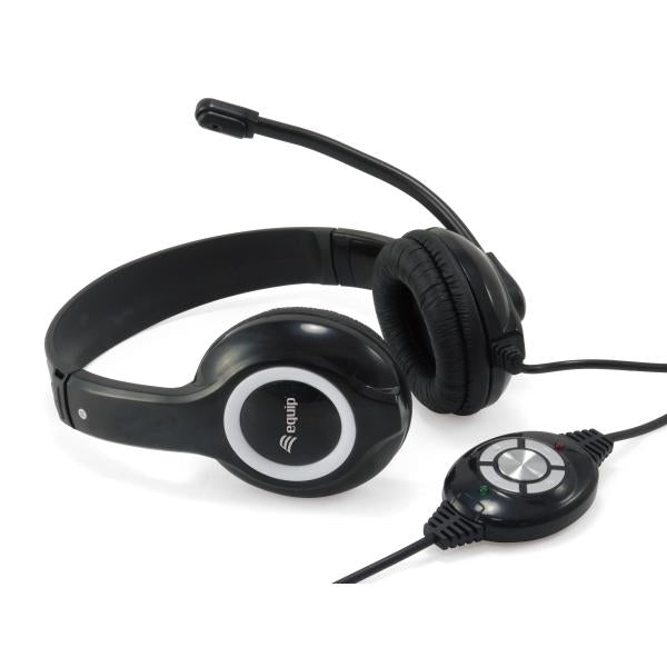 Equip 245301 gamingheadset, usb, hoofdband, binaural, digitaal, zwart