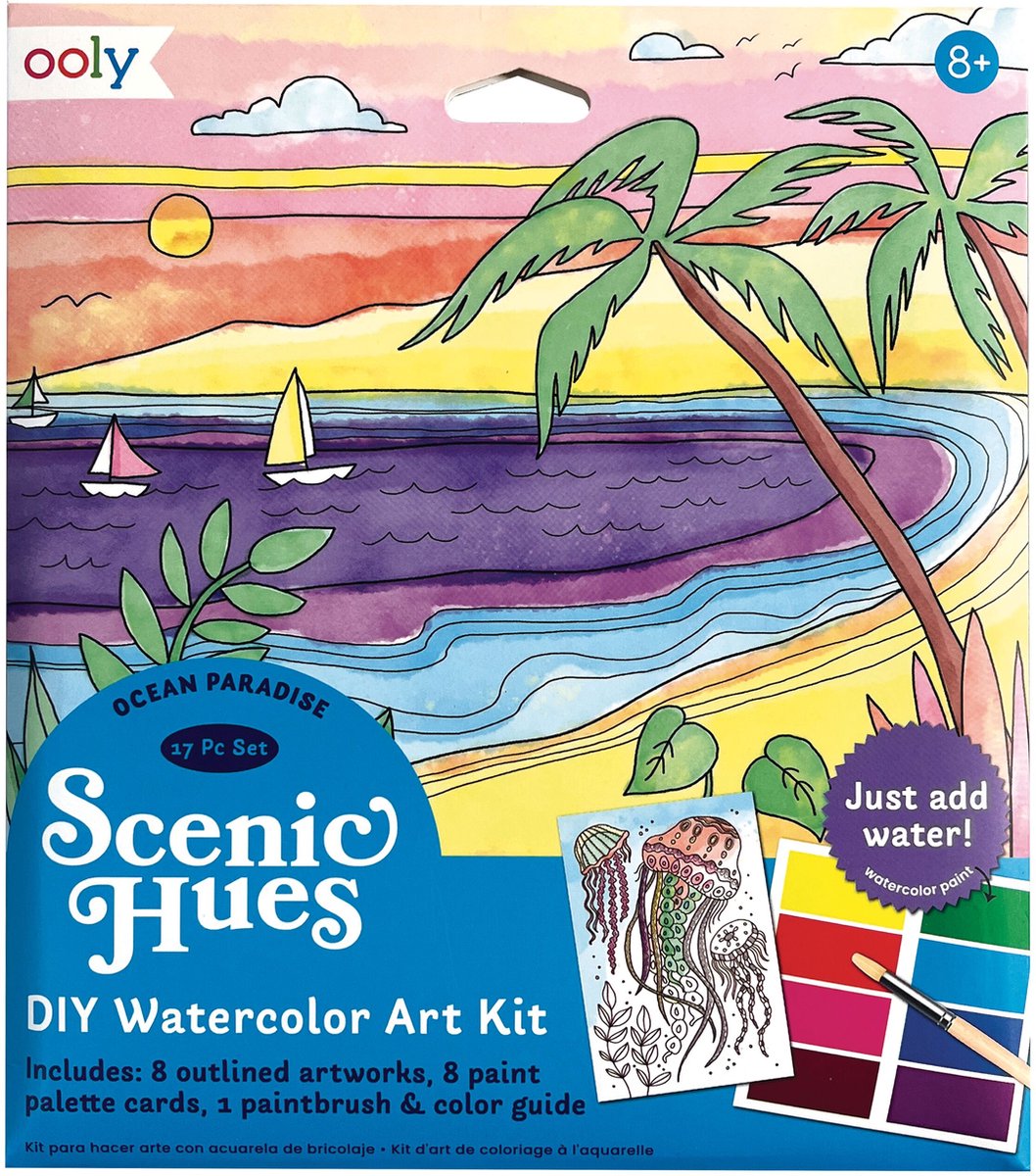 Ooly - scenic hues - d.i.y. aquarel kunst kit - ocean paradise
