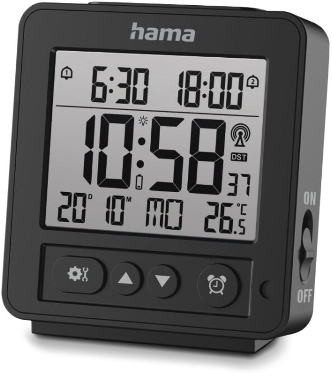 Hama wekker- rhodos - digitale - radiogestuurd- zwart