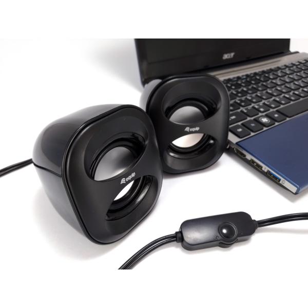 Equip 245330 mini usb-luidspreker, 2.0 kanalen, bedraad, 3 W, 90 - 20 Hz, 40 O, zwart