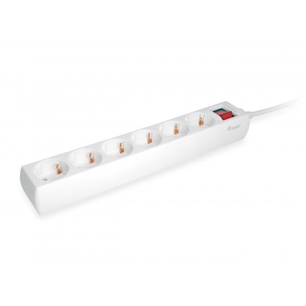Equip 245552 stekkerdoos met 6 stopcontacten en schakelaar, 6x stopcontact(en) binnen, type f, 1,5 mm², 1,5 m