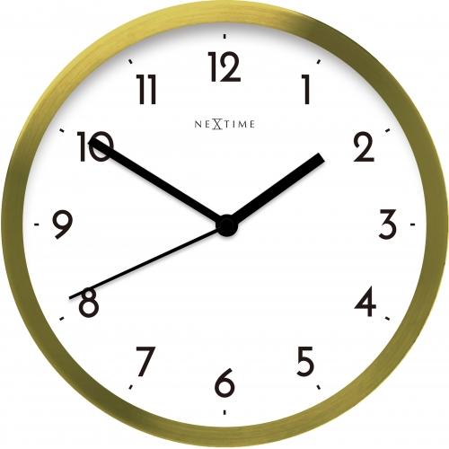 Nextime klok 2523gw arabisch, ø44 cm, wand, goudwit