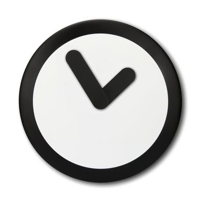 Nextime klok 2615zw focus, ø25 cm, wand, wit zwart