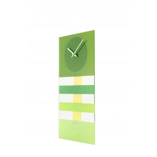 Nextime klok 2855gn bold stripes, 19 x 38 cm, wandklok, groen
