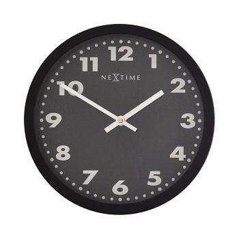 Nextime klok 2906ma mercure, ø 25 cm, wand, zwart