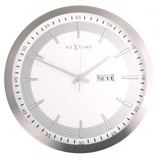 Nextime klok 3009 kapitein, ø44 cm, wand, wit