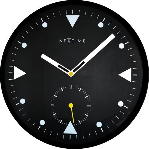 Nextime klok 3049 serieus zwart, ø32 cm, wand, zwart