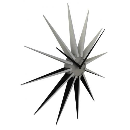 Nextime klok 3051zi nova, ø50 cm, wand, zwart zilver