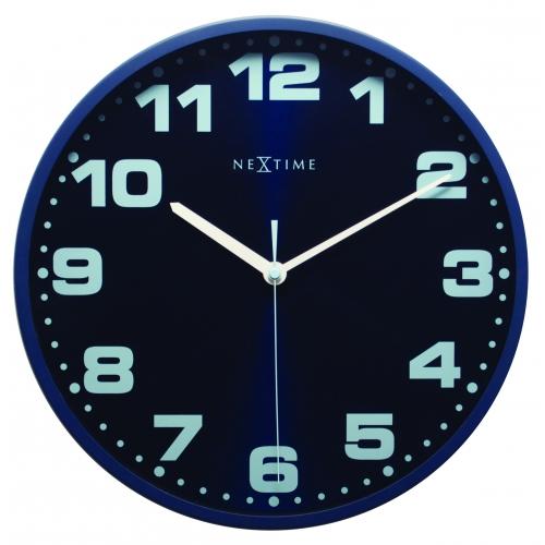 Nextime klok 3053bl dash blauw, ø 35 cm, wand, blauw