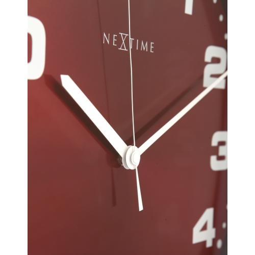 Nextime klok 3053ro dash rood, ø35 cm, wand, rood zilver