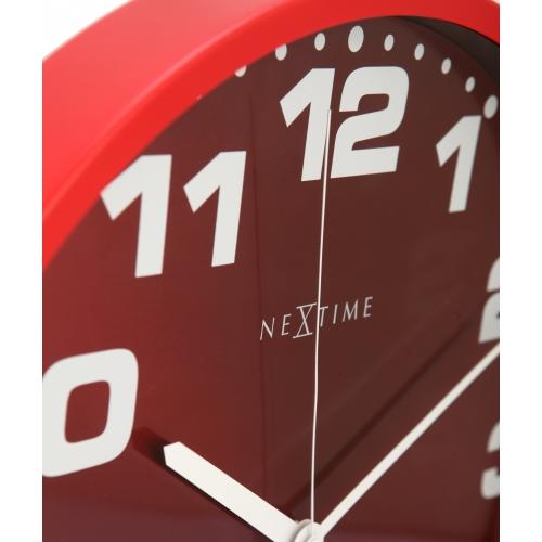 Nextime klok 3053ro dash rood, ø35 cm, wand, rood zilver