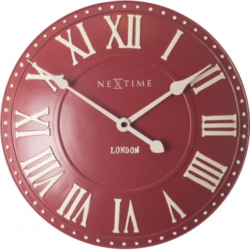 Nextime klok 3083ro london roman, ø34,5 cm, wand, rood wit