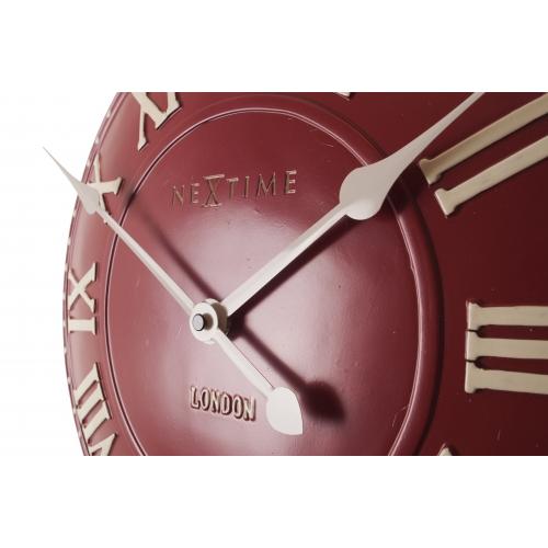 Nextime klok 3083ro london roman, ø34,5 cm, wand, rood wit